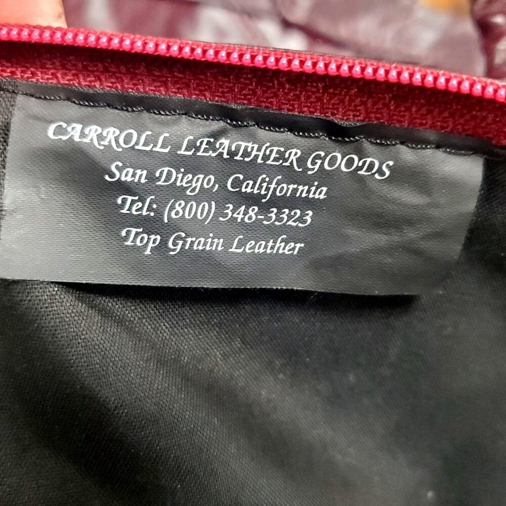 USC Trojans Vintage Patchwork Maroon Leather Duffel 22" Carroll Leather 70s-80s - Picture 6 of 12